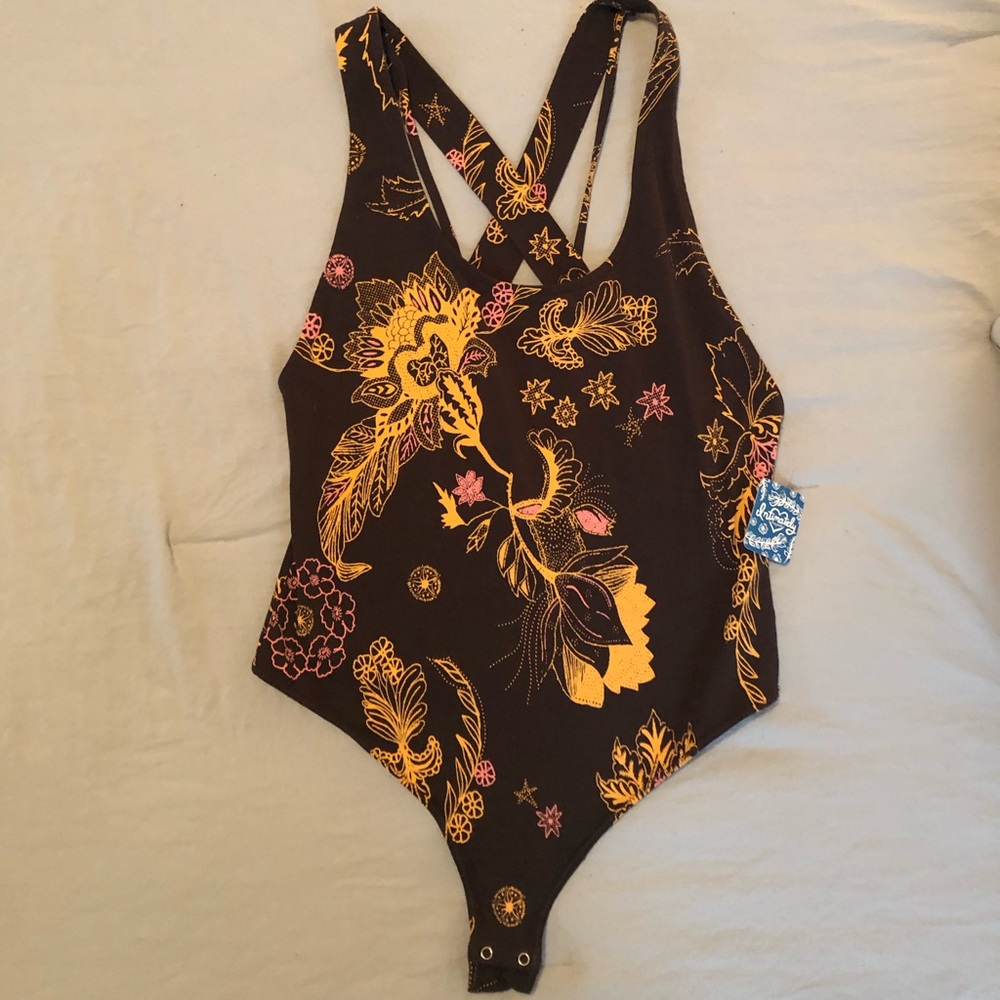 NWT Free people thong floral bodysuit